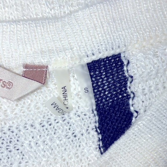 Soft Surroundings size small white striped sweater - Picture 4 of 5